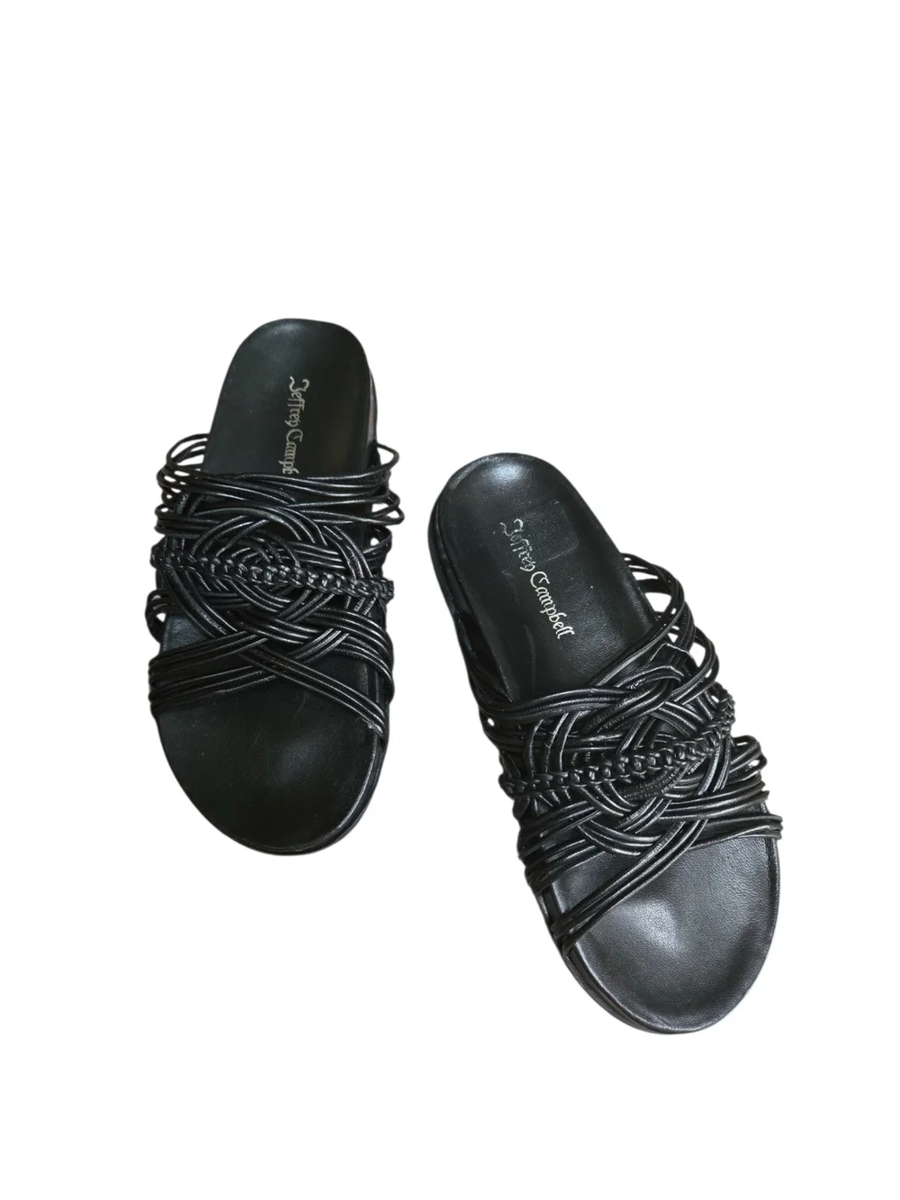 Jeffrey Campbell Black Knotted Slide Sandals